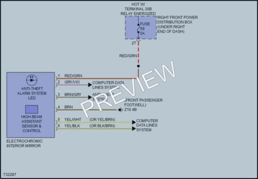 2020 BMW X6 Power Mirrors wiring diagram preview