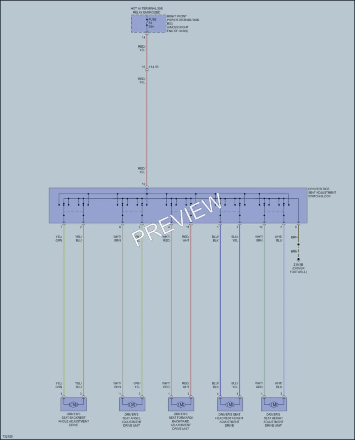 2020 BMW X6 Power Seats wiring diagram preview