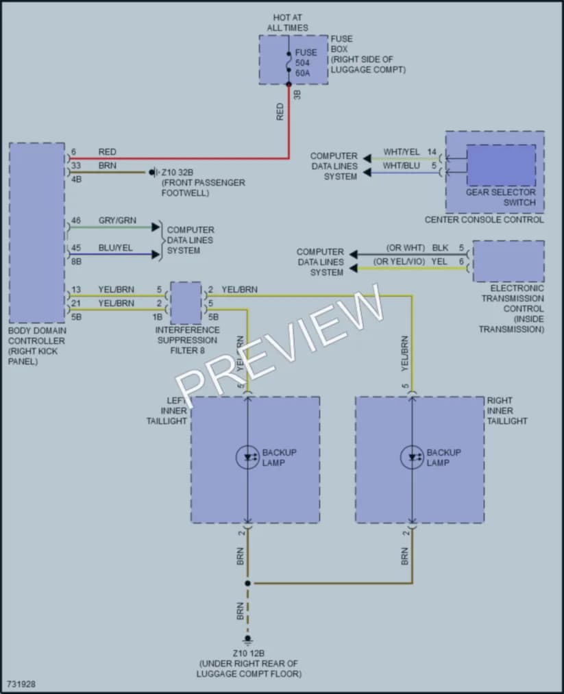 2020 BMW X6M Exterior Lights wiring diagram preview
