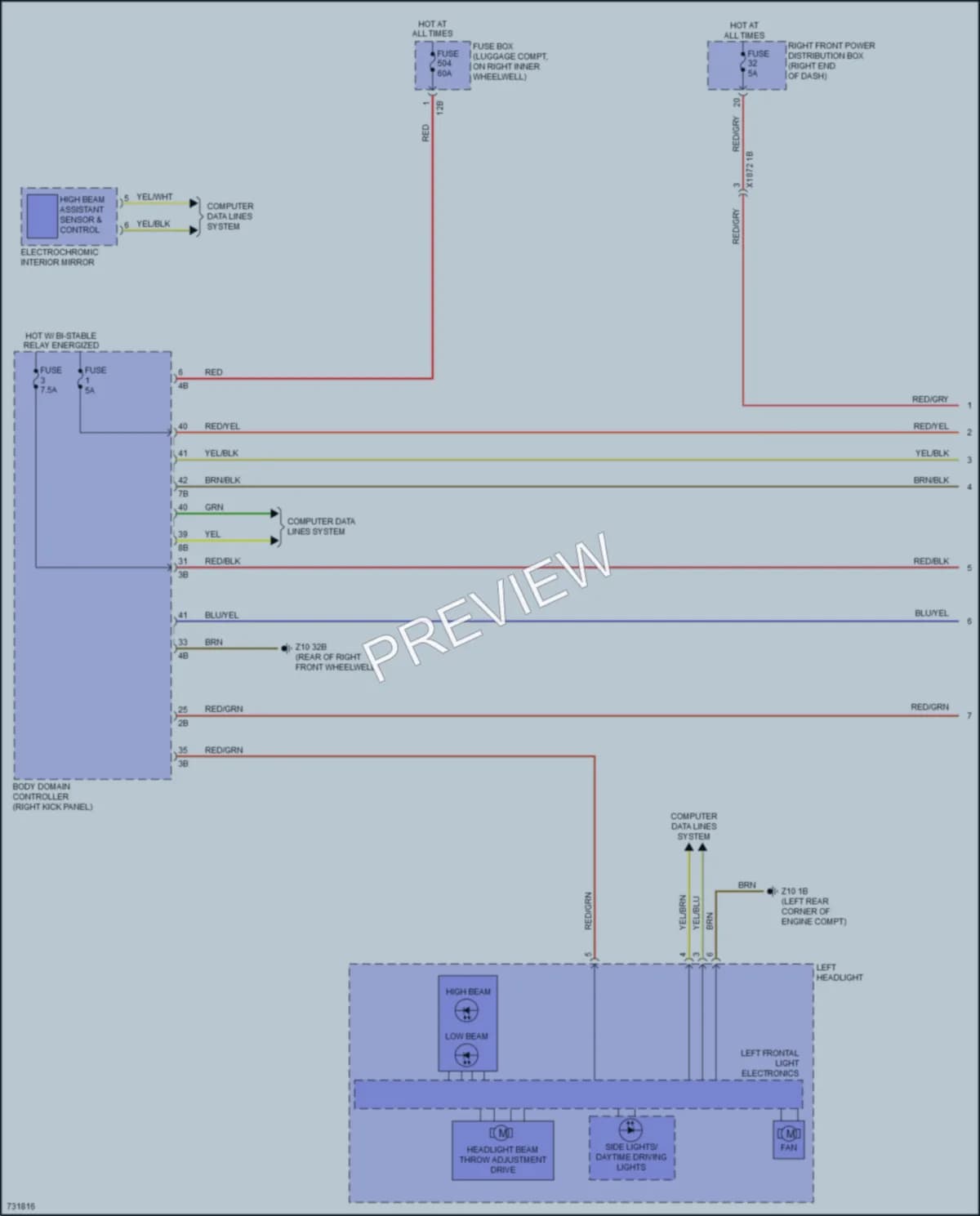 2020 BMW Z4 Headlights wiring diagram preview