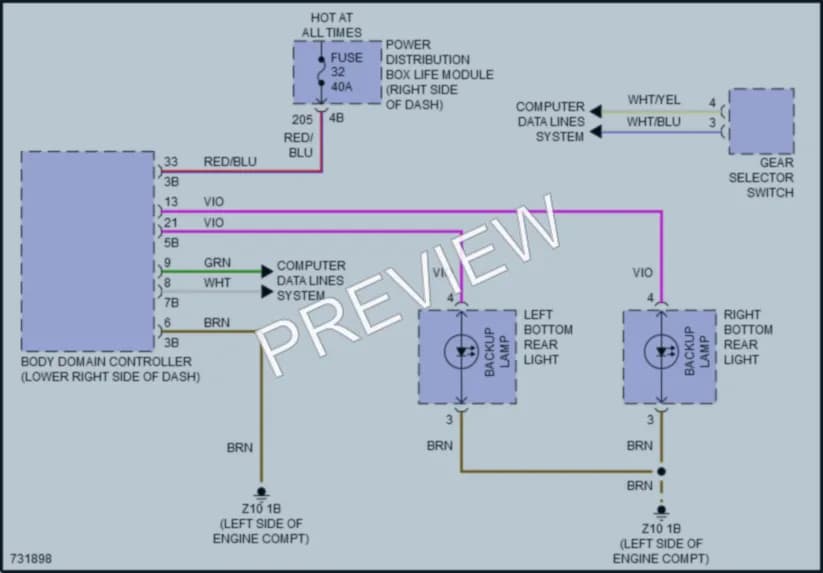 2020 BMW i3 Exterior Lights wiring diagram preview