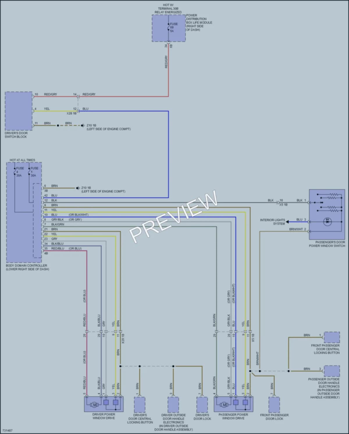 2020 BMW i3 Power Windows wiring diagram preview