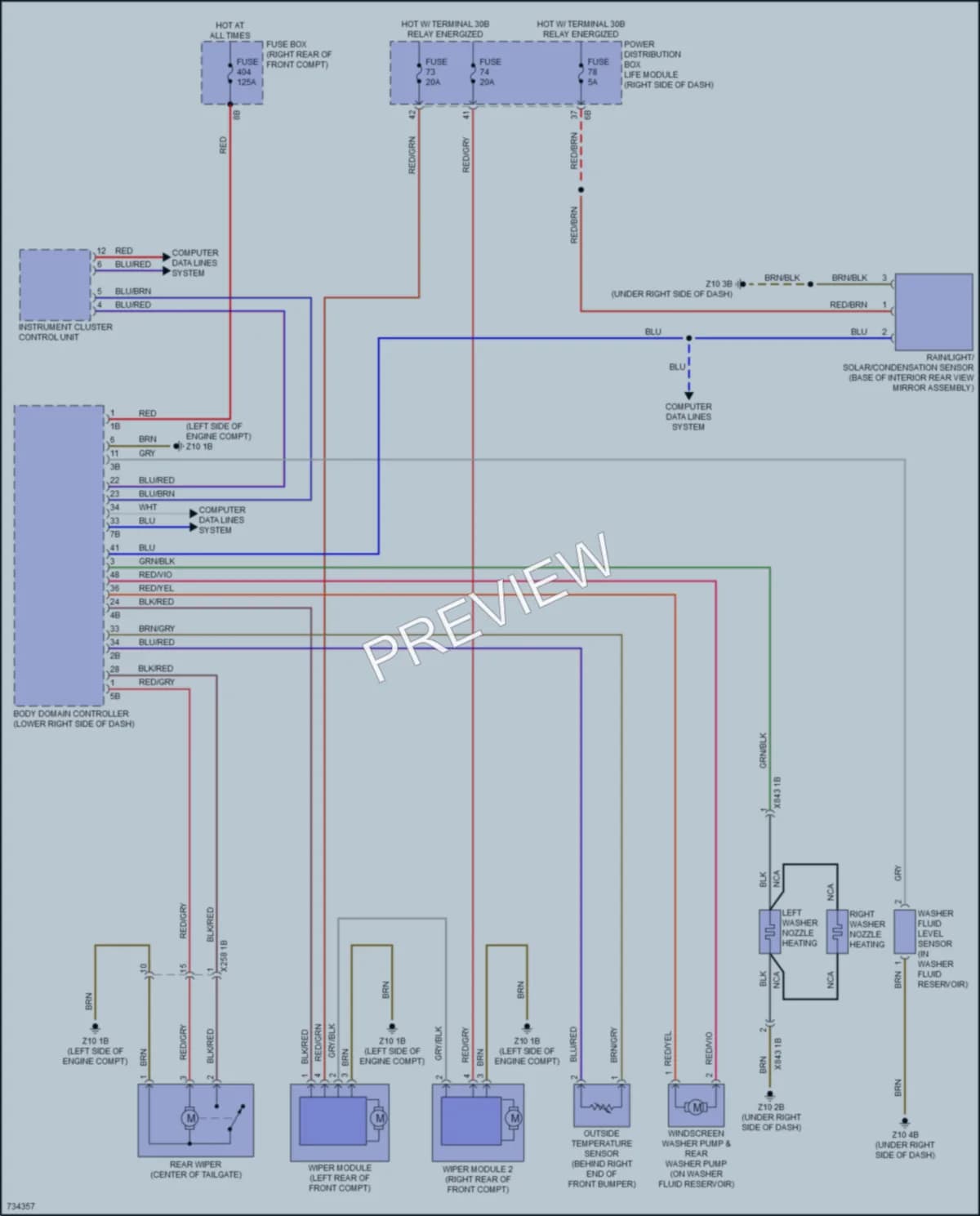 2020 BMW i3 Wiper Washer wiring diagram preview
