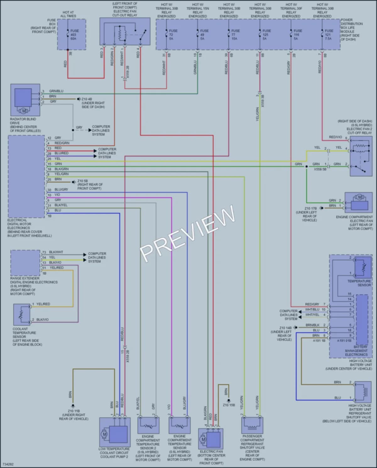 2020 BMW S Cooling Fan wiring diagram preview with protected circuit layout