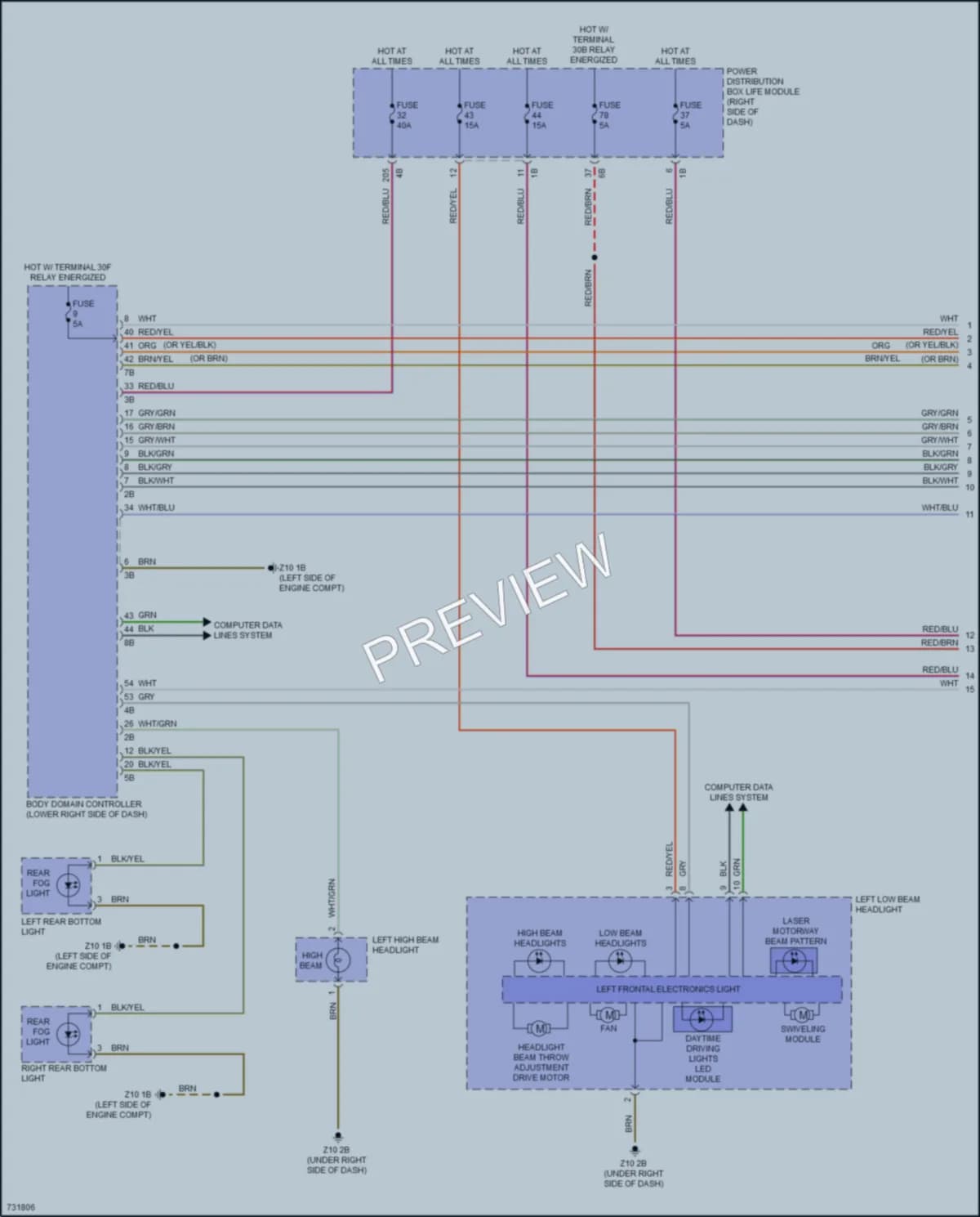 2020 BMW i3s Headlights wiring diagram preview