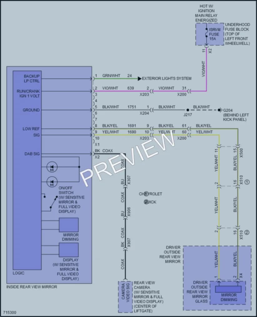 2020 Buick Enclave Power Mirrors wiring diagram preview