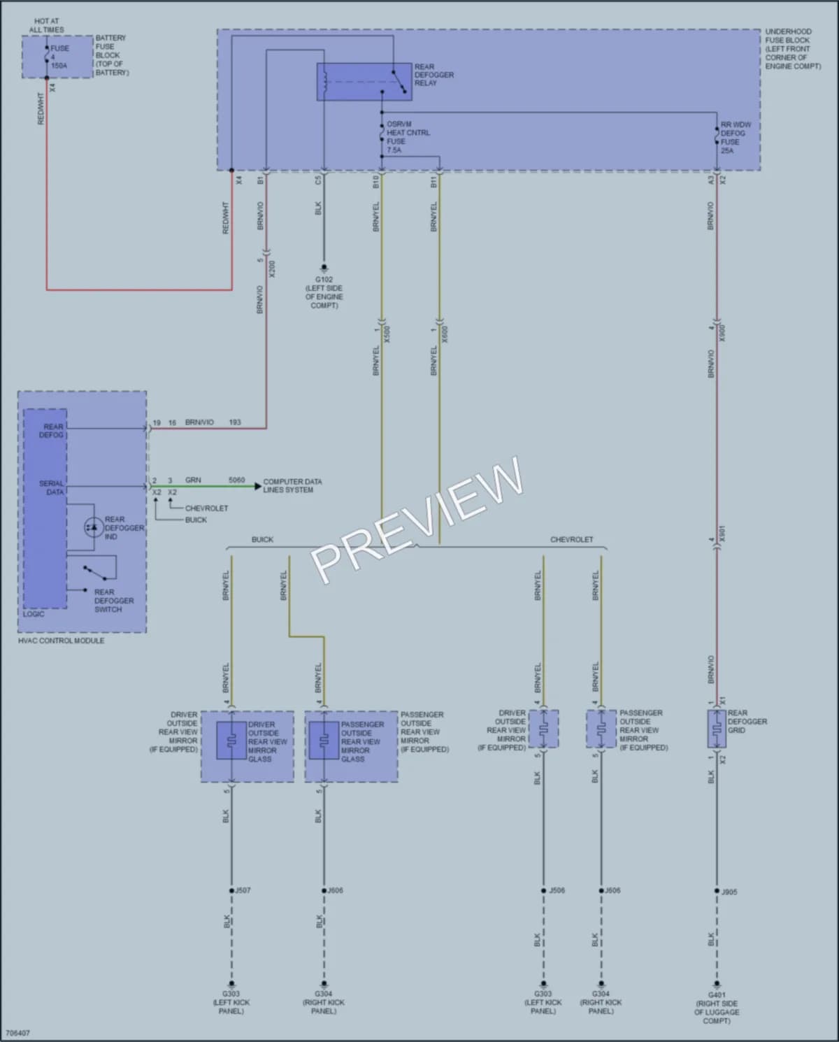 2020 Buick Encore Defoggers wiring diagram preview
