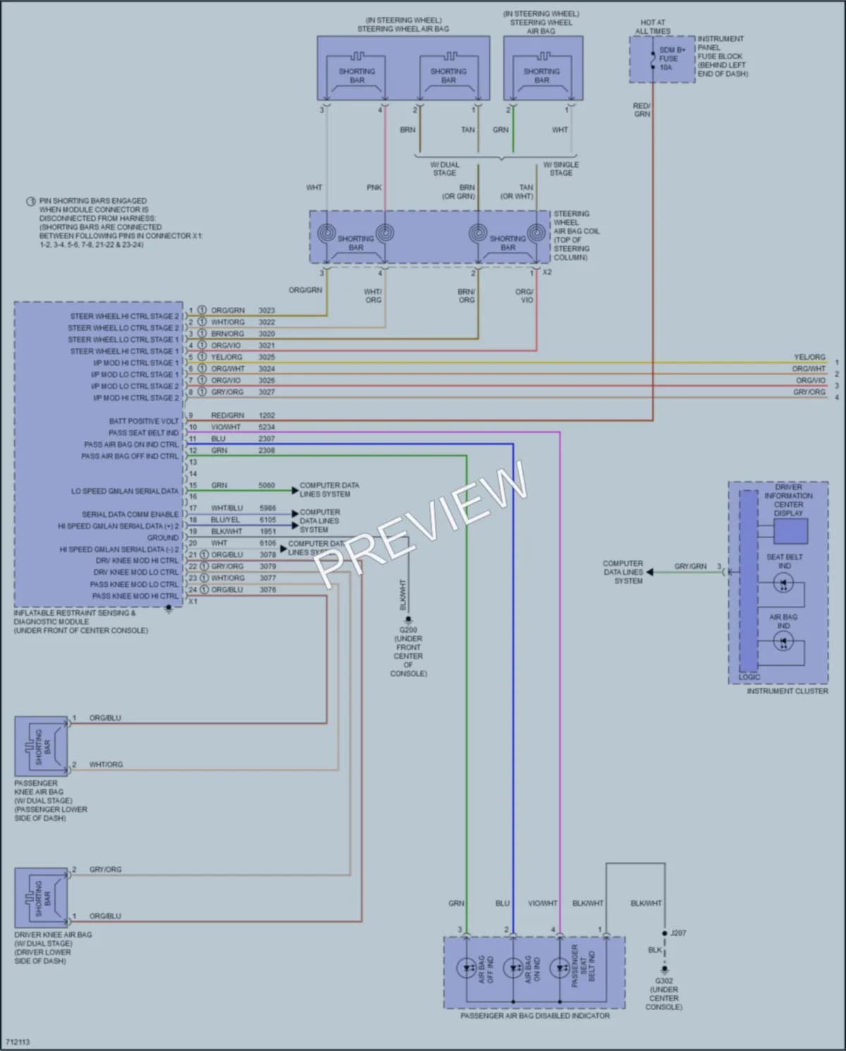 2020 Buick Encore Supplemental Restraints wiring diagram preview
