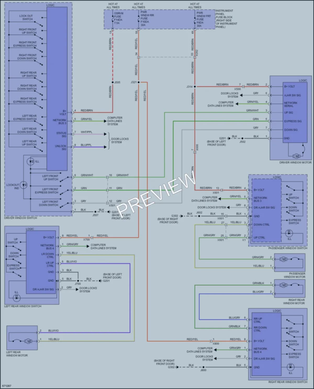 2020 Buick Envision Power Windows wiring diagram preview