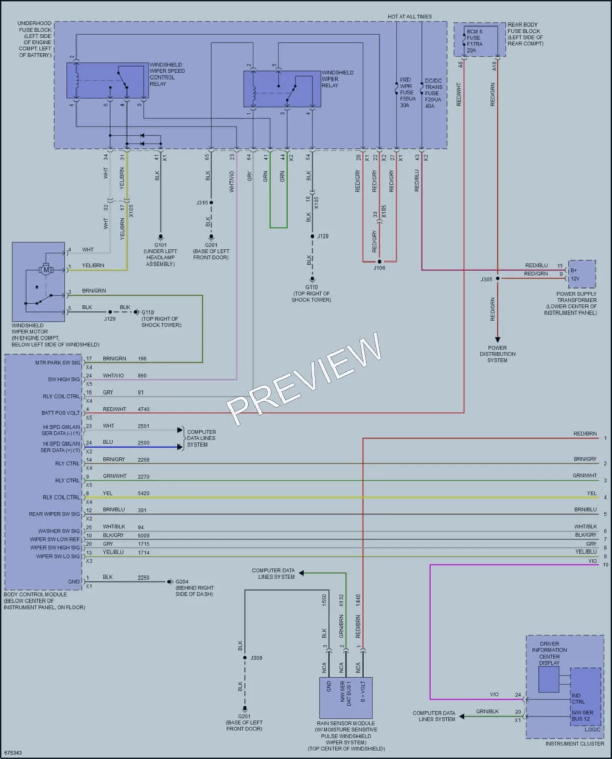 2020 Buick Envision Wiper Washer wiring diagram preview