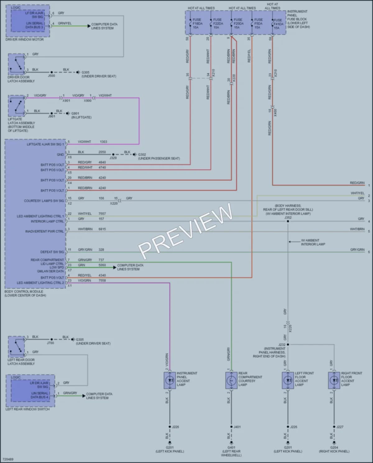 2020 Buick RegalSportback Interior Lights wiring diagram preview