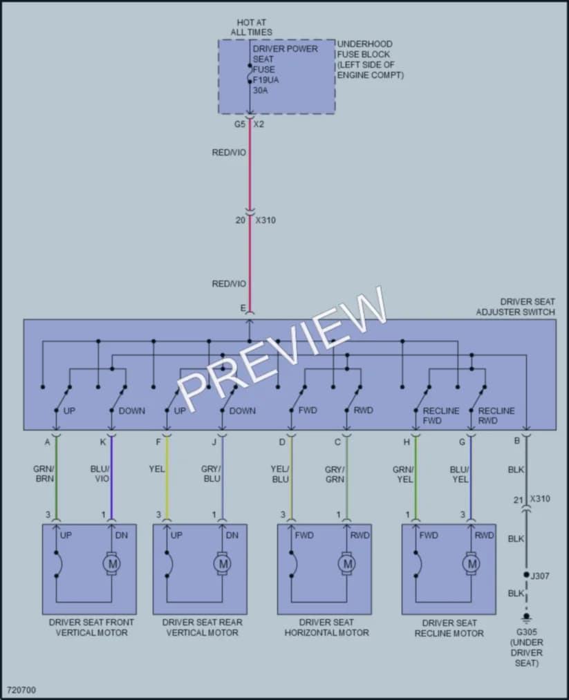 2020 Buick RegalSportback Power Seats wiring diagram preview