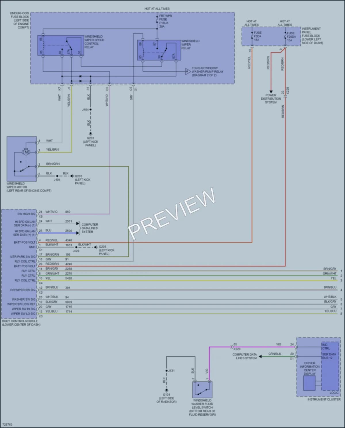 2020 Buick RegalTourX Wiper Washer wiring diagram preview