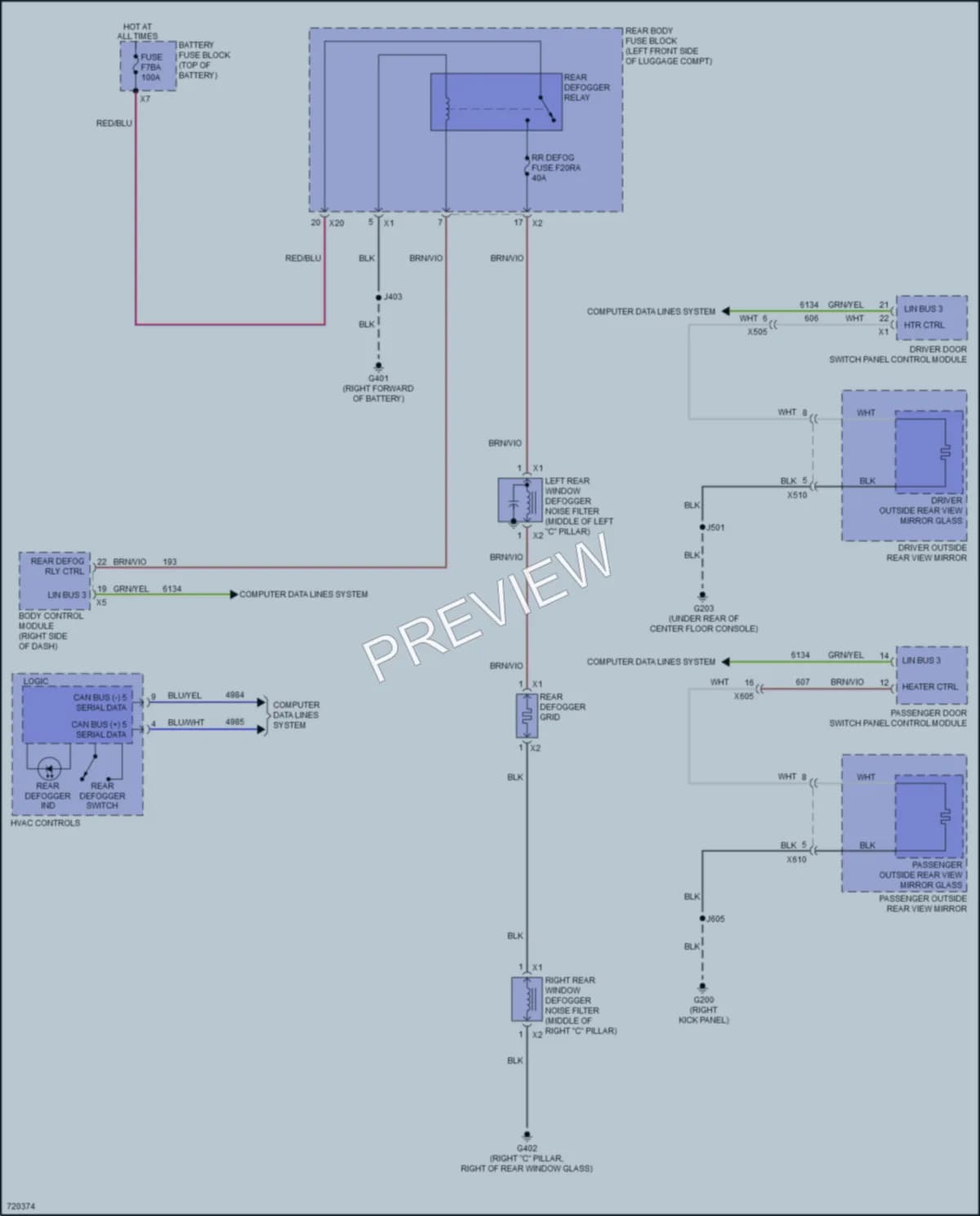2020 Cadillac CT4 Defoggers wiring diagram preview