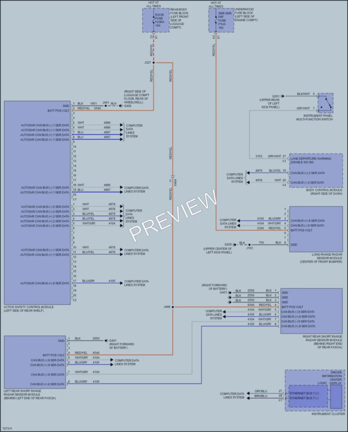 2020 Cadillac CT4 Instrument Cluster wiring diagram preview