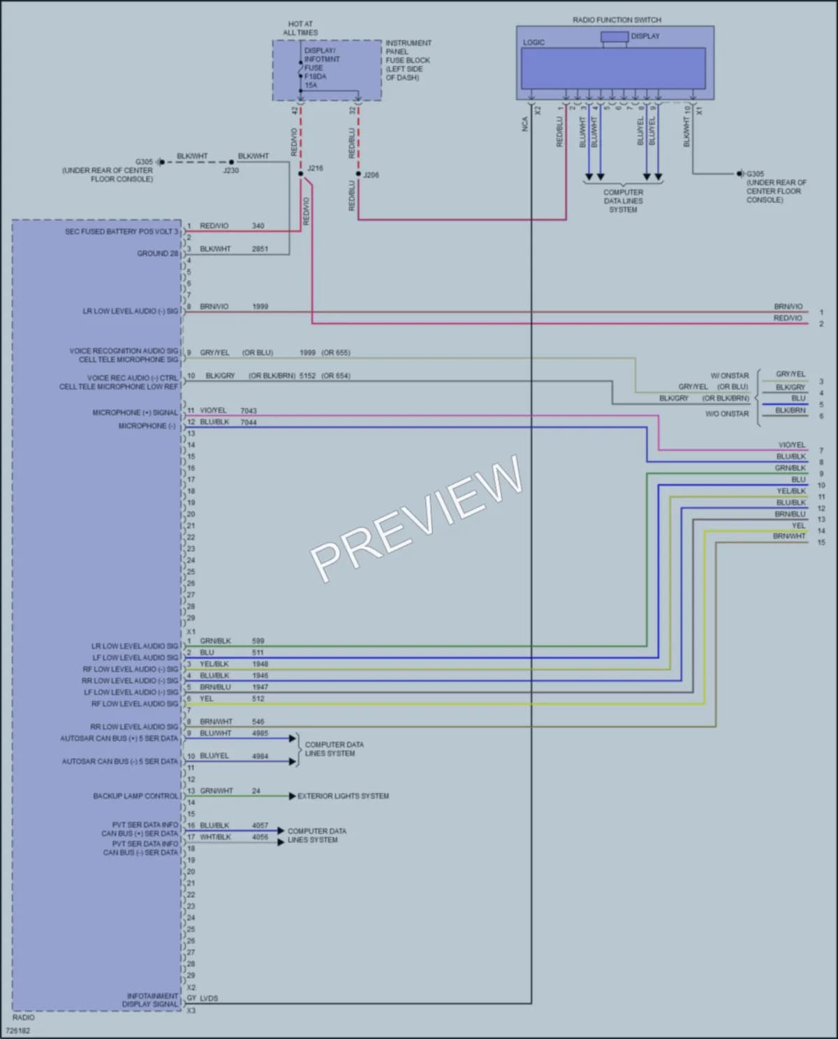 2020 Cadillac CT4 Radio wiring diagram preview