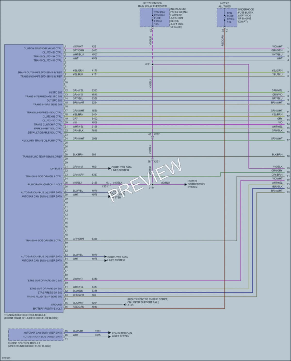 2020 Cadillac CT4 Transmission wiring diagram preview