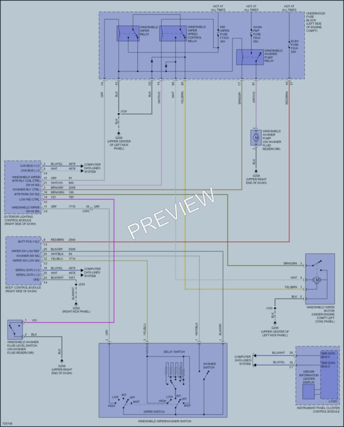 2020 Cadillac CT4 Wiper Washer wiring diagram preview