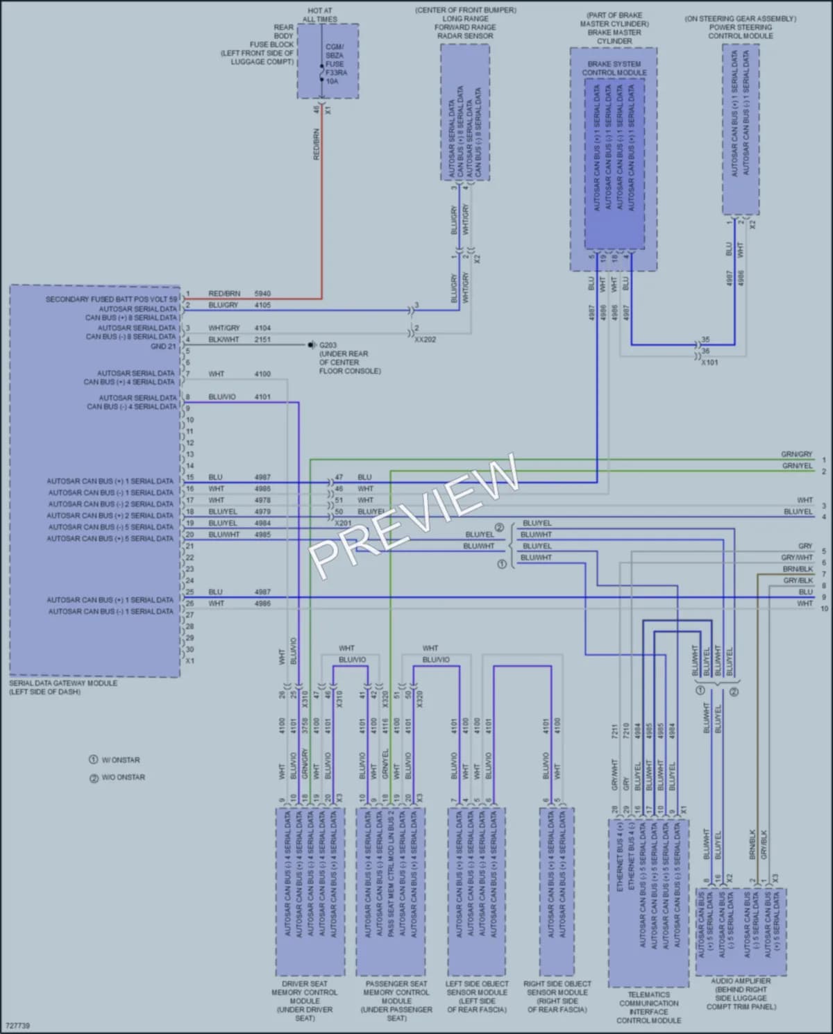 2020 Cadillac CT4V Computer Data Lines wiring diagram preview