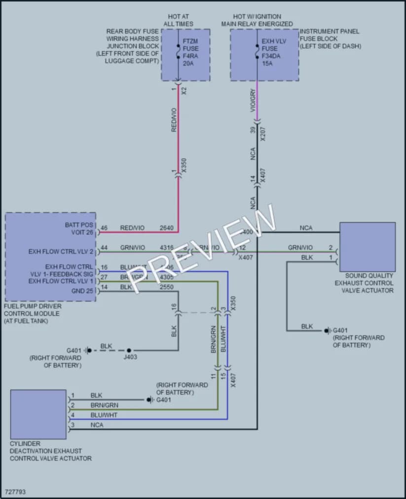 2020 Cadillac CT4V Electronic Muffler wiring diagram preview