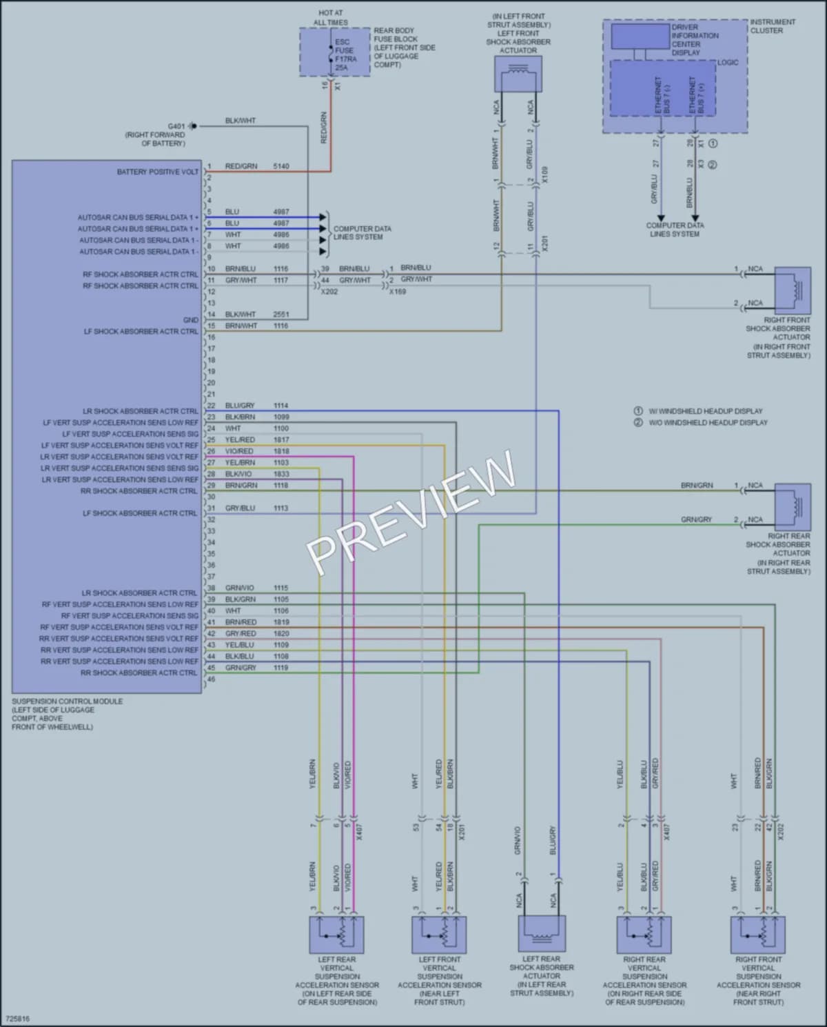 2020 Cadillac CT4V Electronic Suspension wiring diagram preview