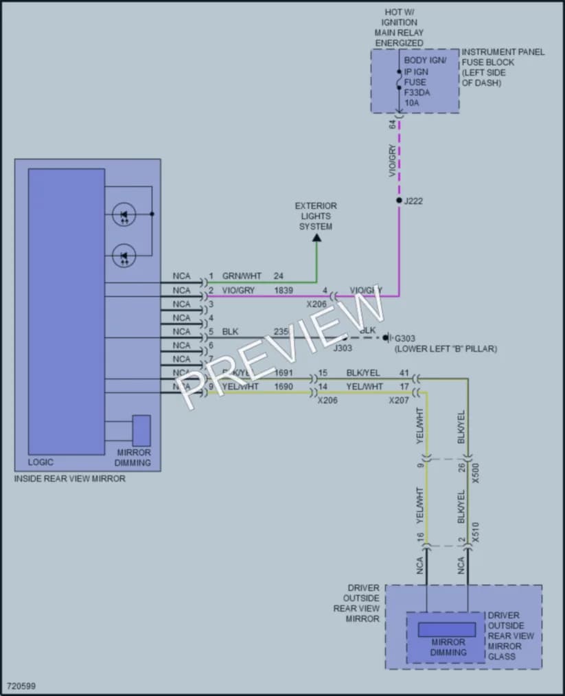 2020 Cadillac CT4V Power Mirrors wiring diagram preview