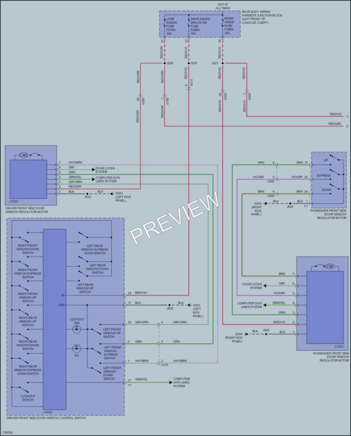 2020 Cadillac CT5 Power Windows wiring diagram preview