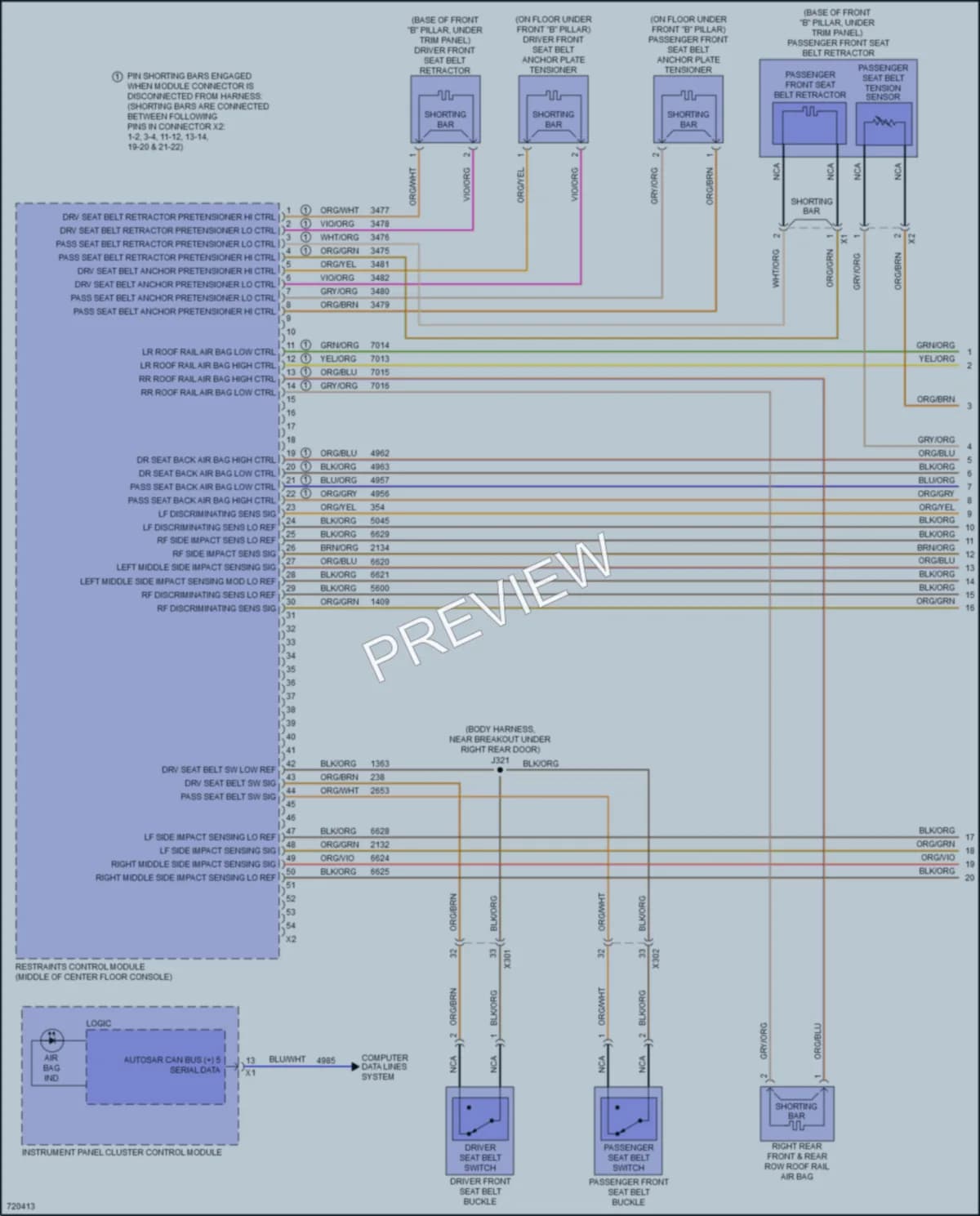 2020 Cadillac CT5 Supplemental Restraints wiring diagram preview