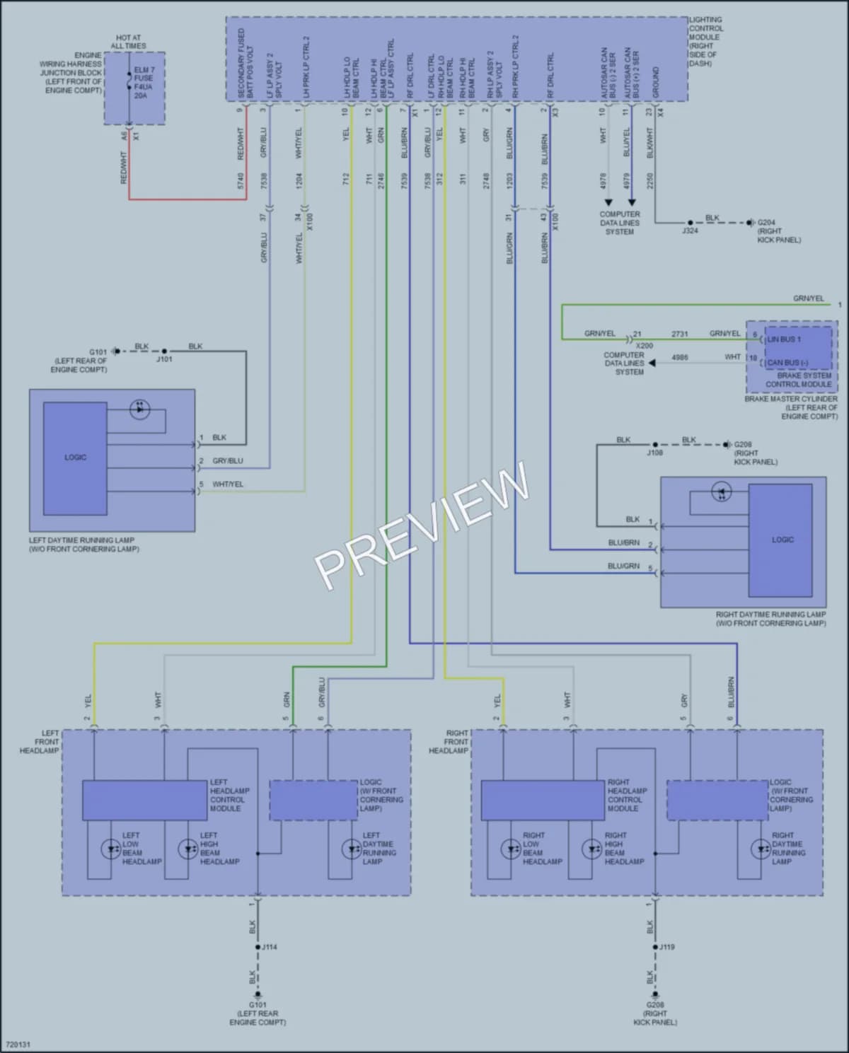 2020 Cadillac CT5V Headlights wiring diagram preview