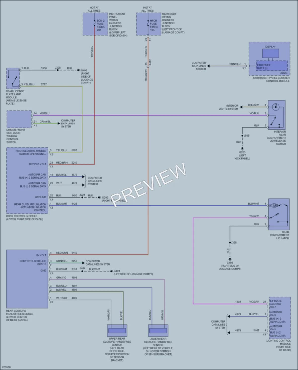2020 Cadillac CT5V Trunk Tailgate Fuel Door wiring diagram preview