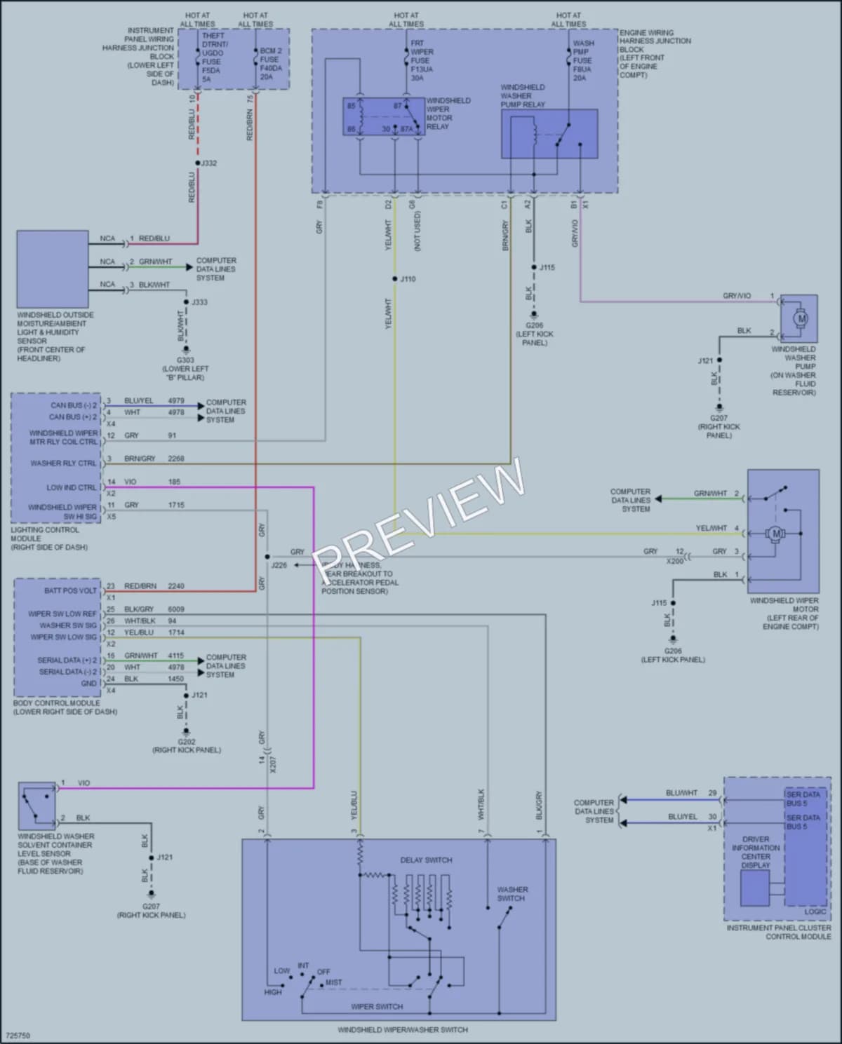 2020 Cadillac CT5V Wiper Washer wiring diagram preview