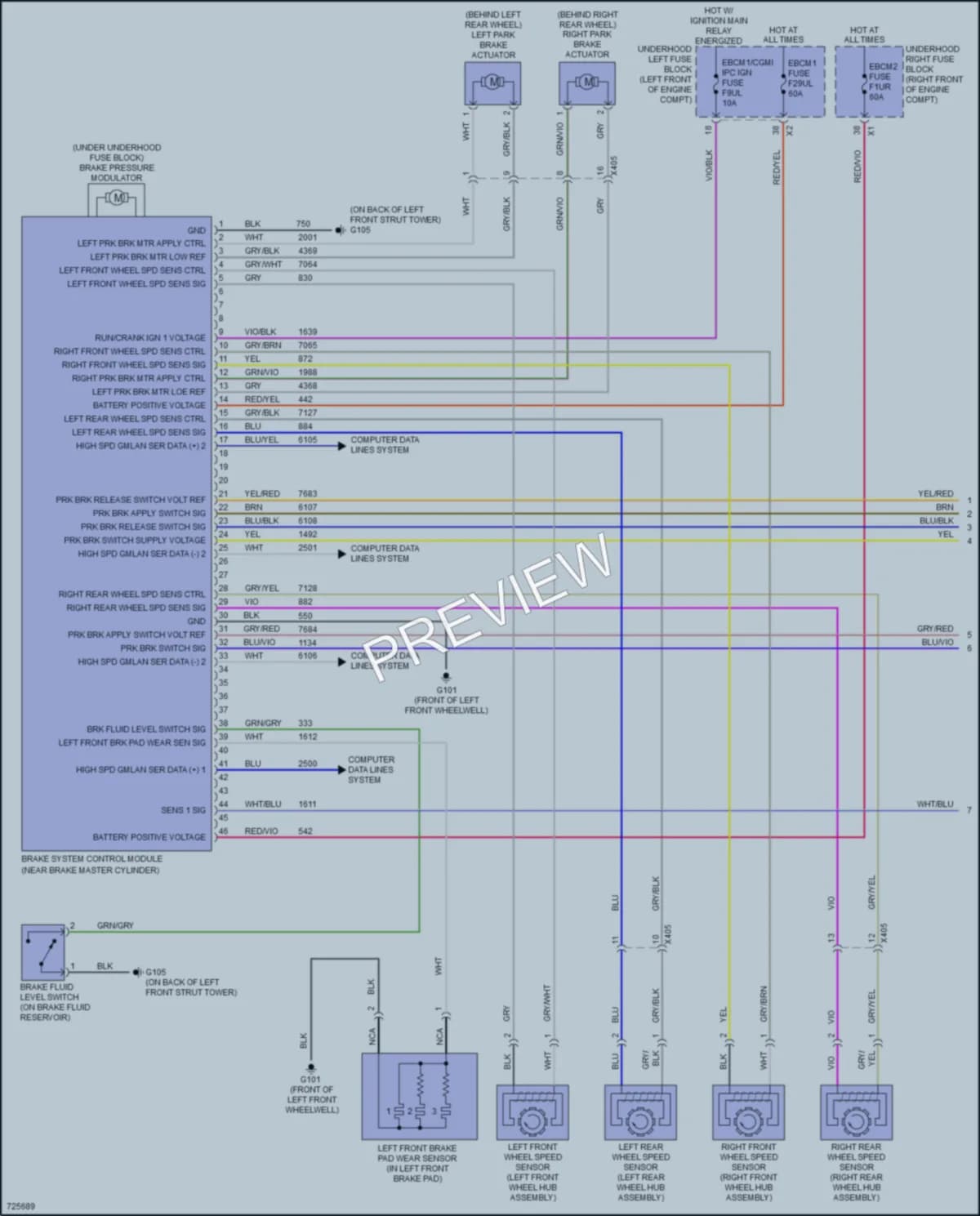 2020 Cadillac CT6 Anti Lock Brakes wiring diagram preview