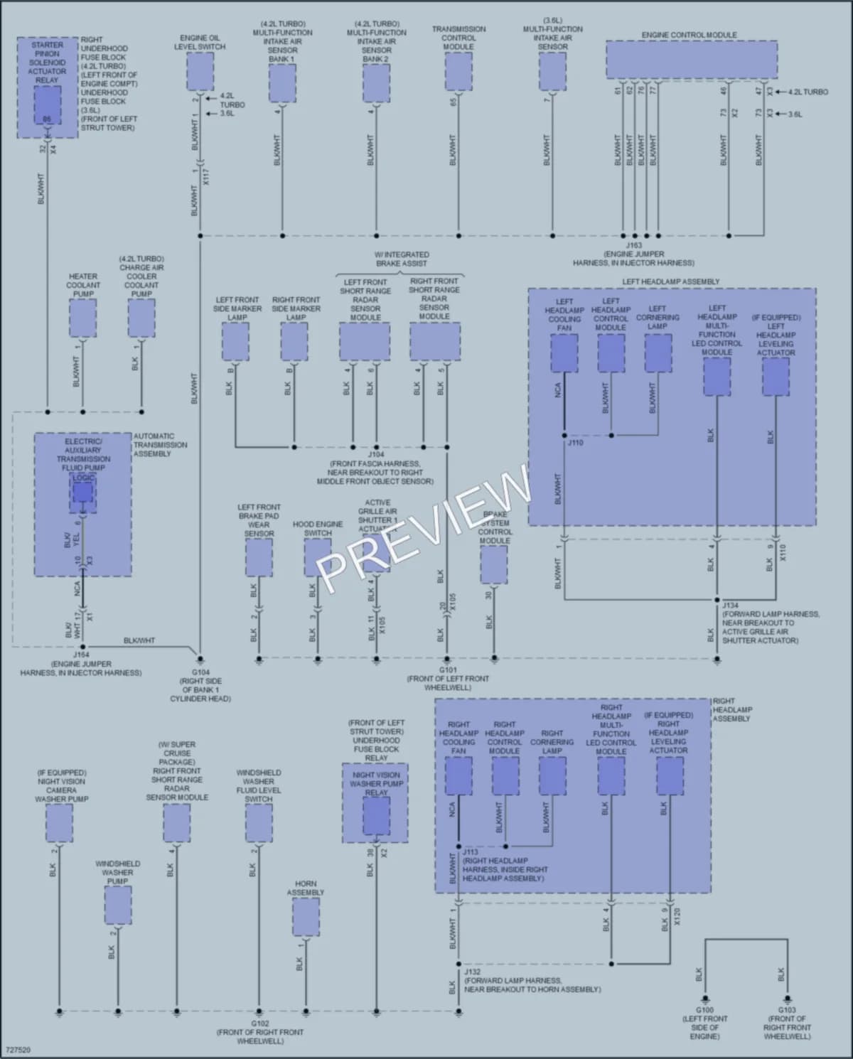 2020 Cadillac CT6 Ground Distribution wiring diagram preview