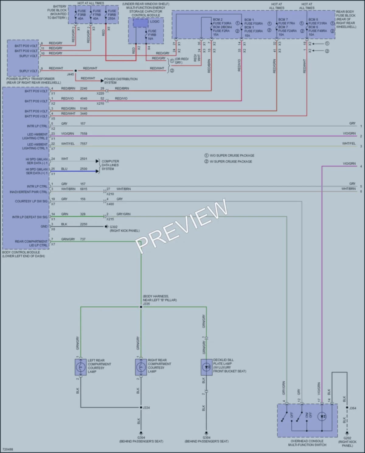 2020 Cadillac CT6V Interior Lights wiring diagram preview