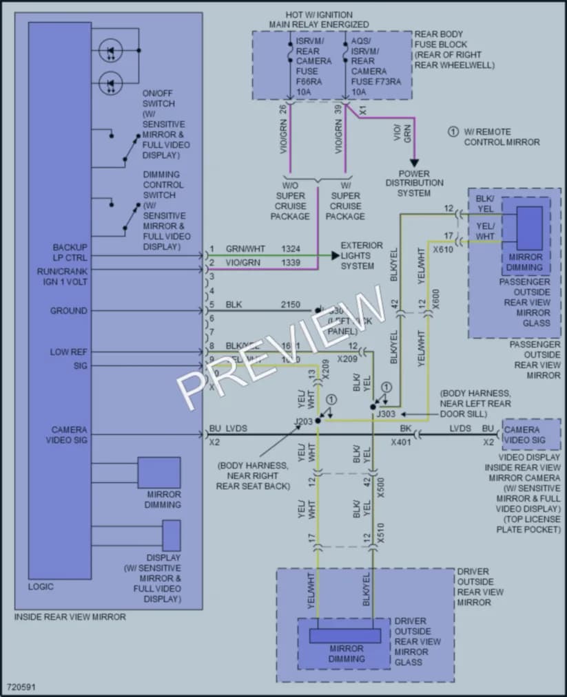 2020 Cadillac CT6V Power Mirrors wiring diagram preview