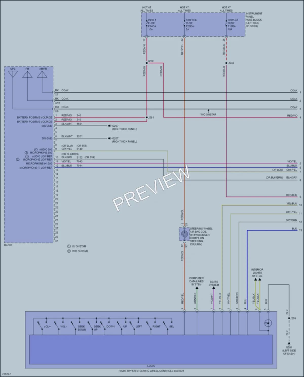 2020 Cadillac CT6V Radio wiring diagram preview