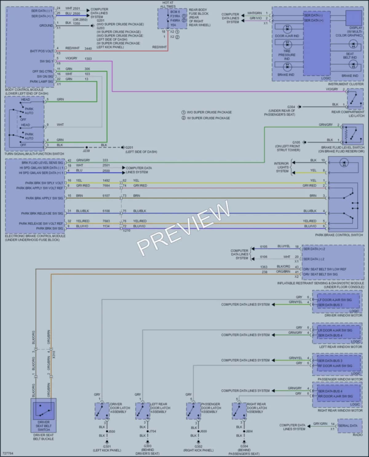 2020 Cadillac CT6V Warning Systems wiring diagram preview