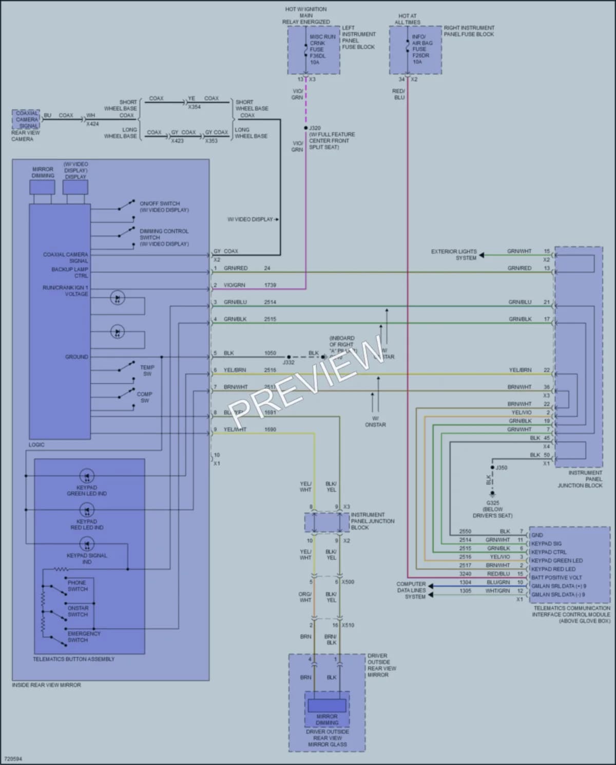 2020 Cadillac Escalade Power Mirrors wiring diagram preview