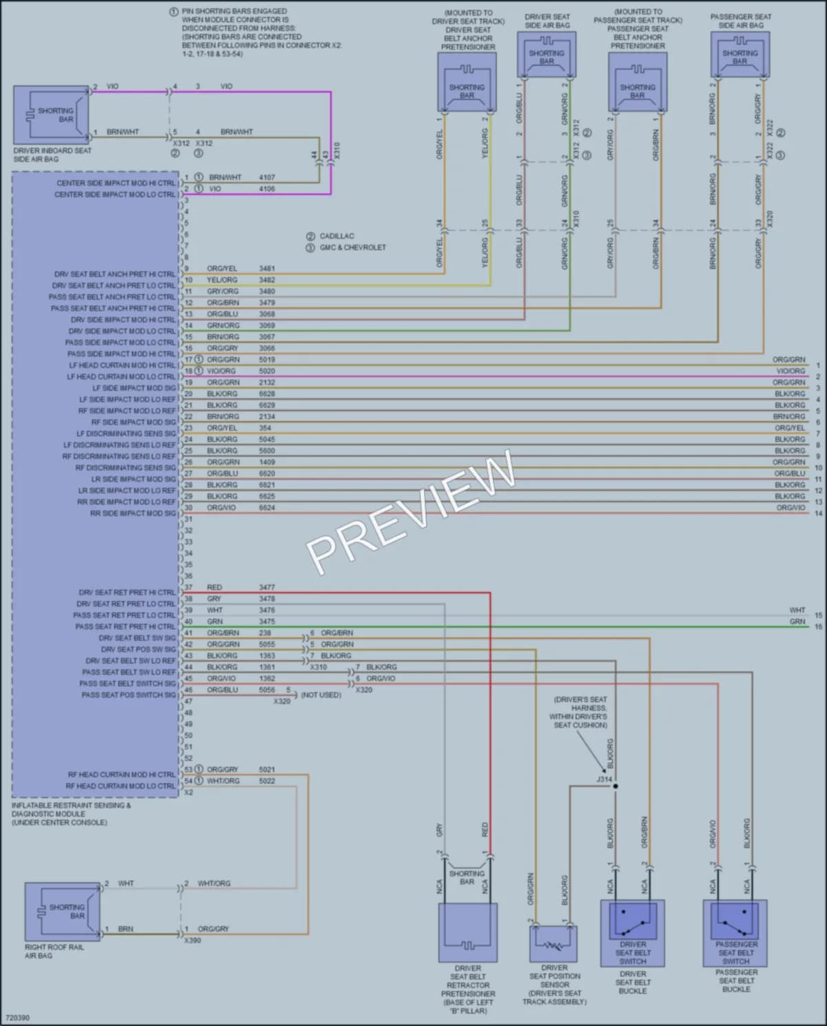 2020 Cadillac Escalade Supplemental Restraints wiring diagram preview