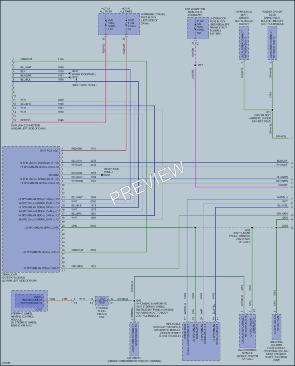 2020 Cadillac XT4 Computer Data Lines wiring diagram preview