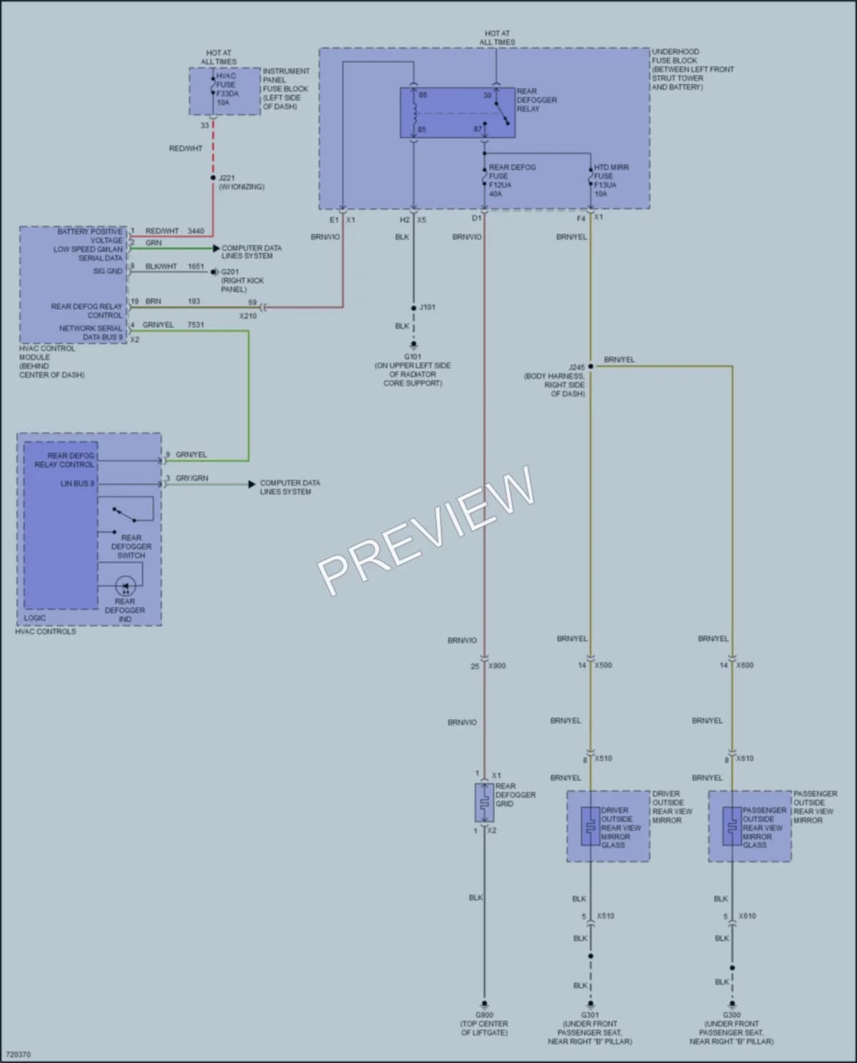 2020 Cadillac XT4 Defoggers wiring diagram preview