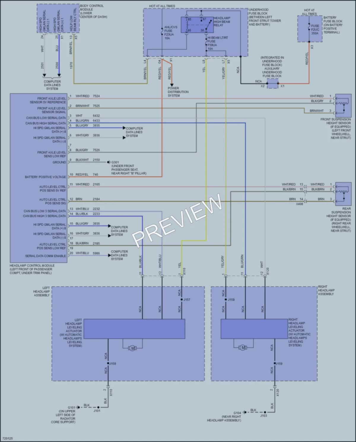 2020 Cadillac XT4 Headlights wiring diagram preview