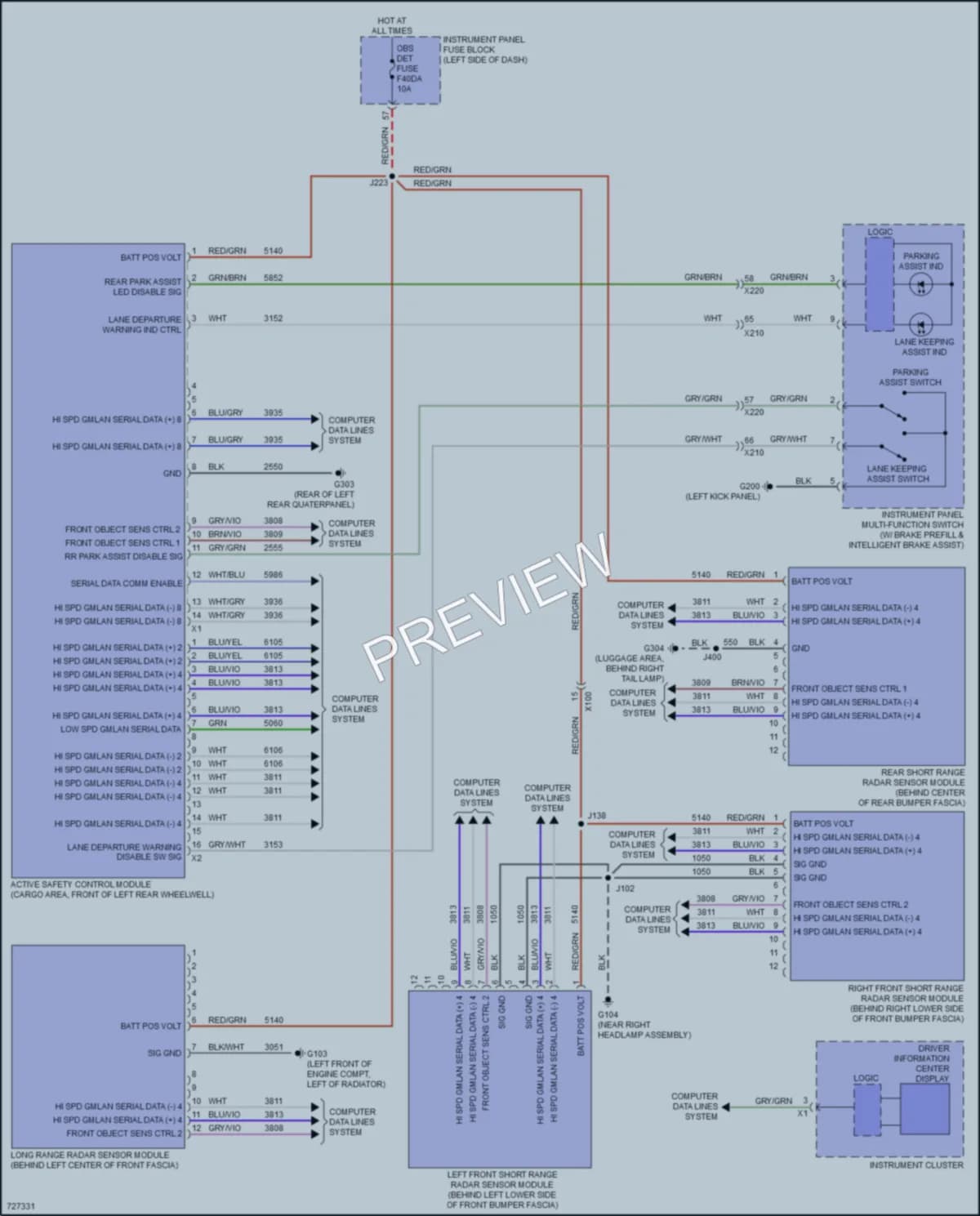 2020 Cadillac XT4 Instrument Cluster wiring diagram preview