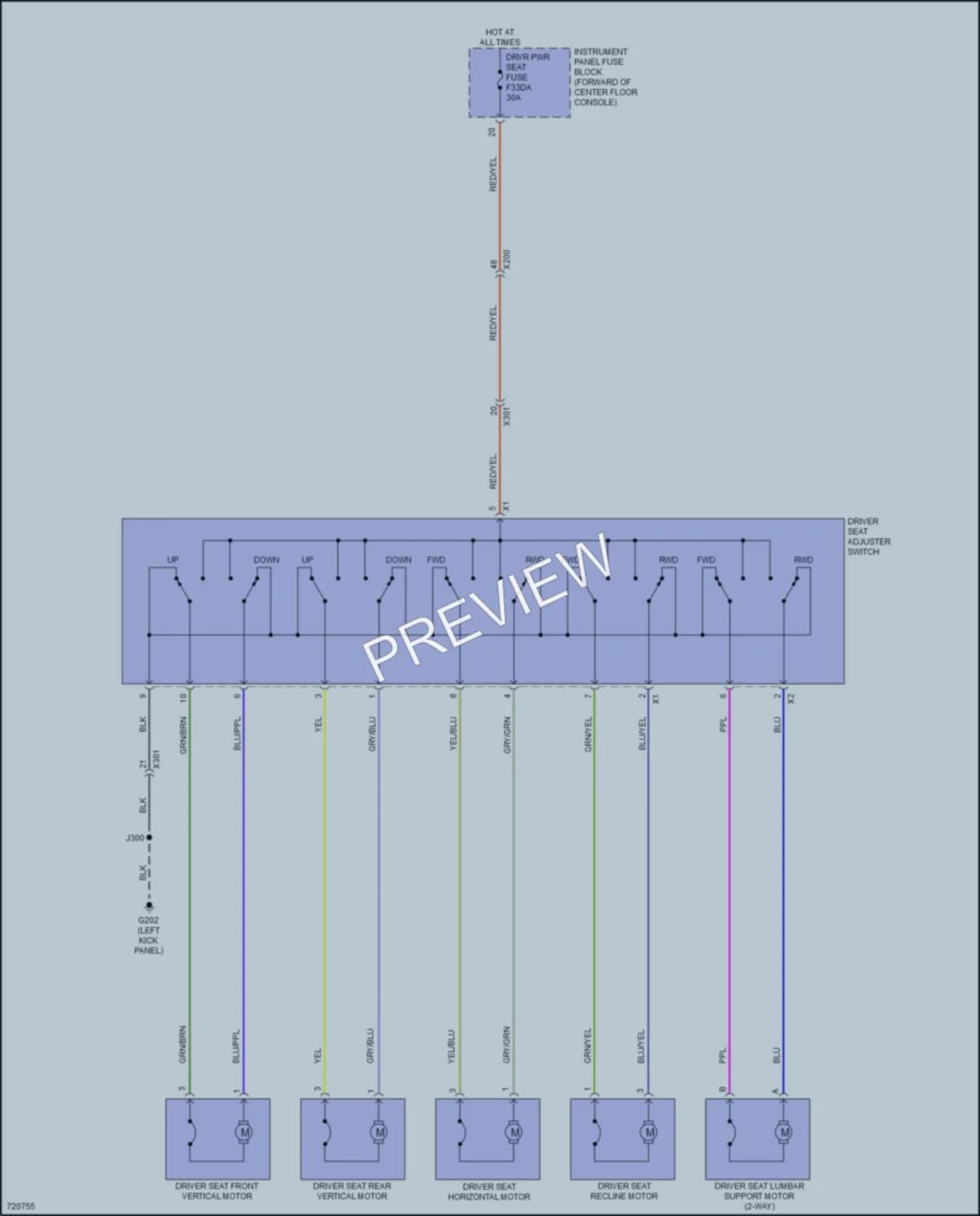 2020 Cadillac XT5 Power Seats wiring diagram preview