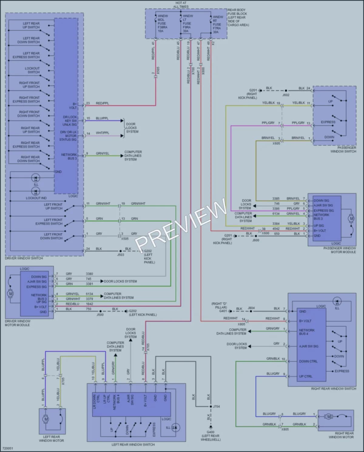 2020 Cadillac XT5 Power Windows wiring diagram preview