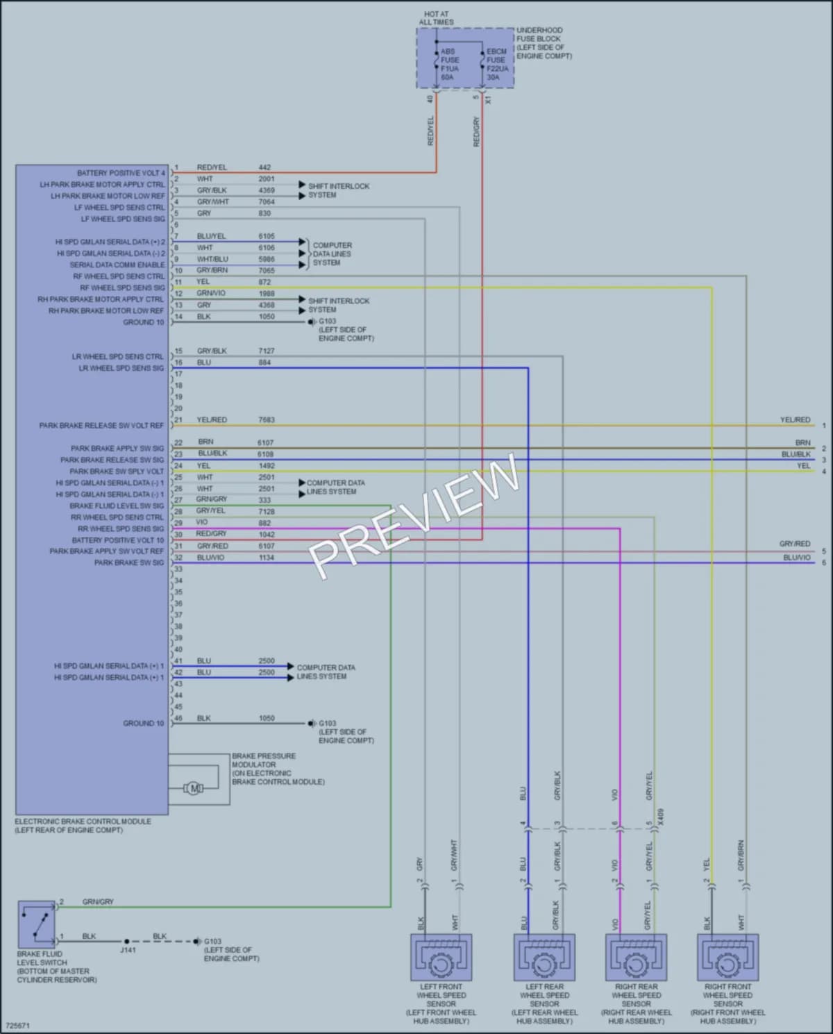 2020 Cadillac XT6 Anti Lock Brakes wiring diagram preview