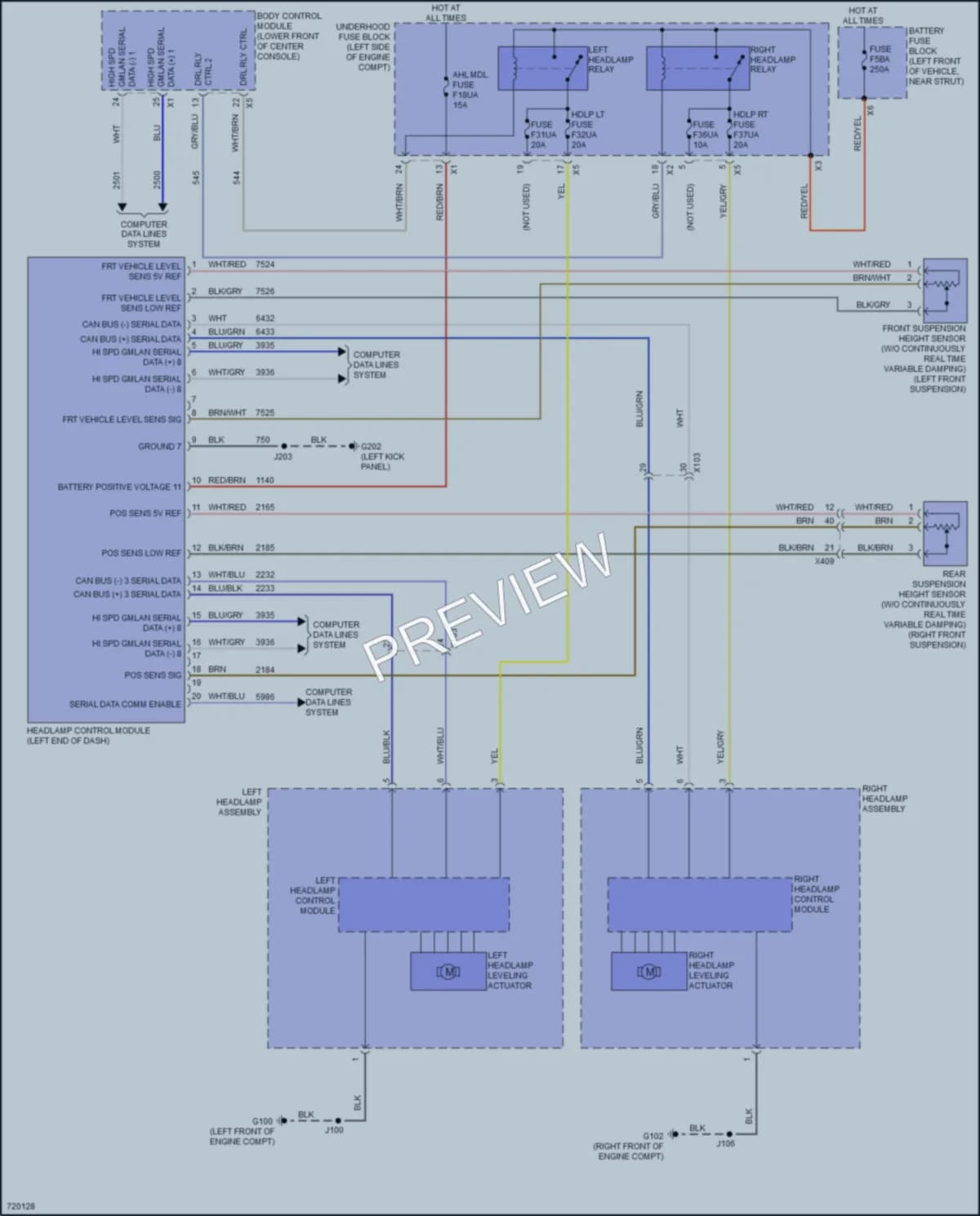 2020 Cadillac XT6 Headlights wiring diagram preview