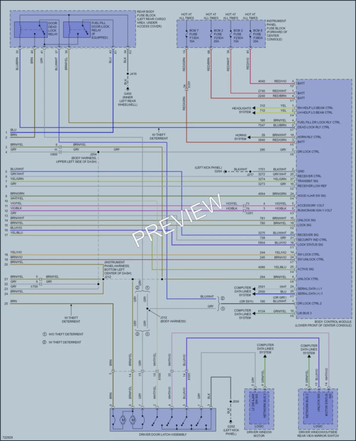 2020 Cadillac XT6 Power Door Locks wiring diagram preview
