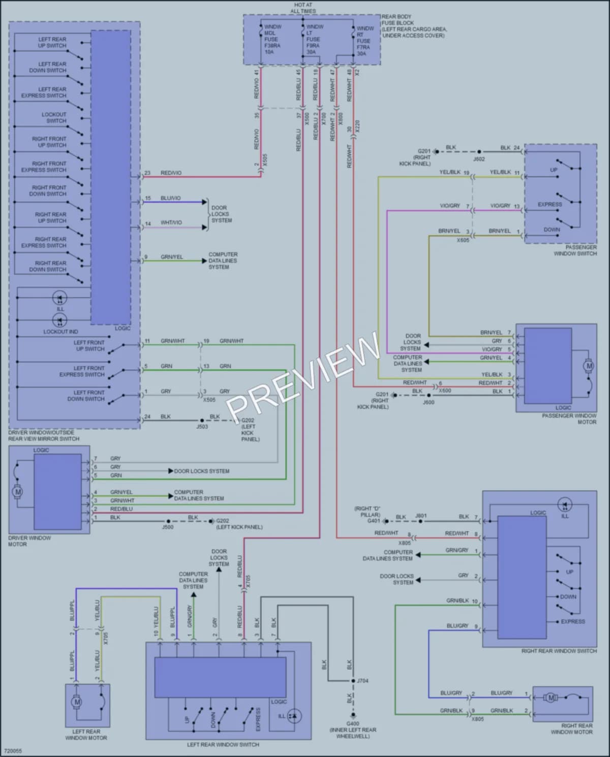 2020 Cadillac XT6 Power Windows wiring diagram preview