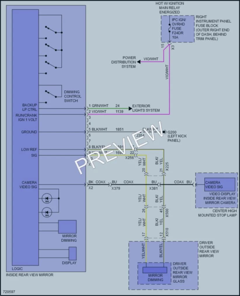 2020 Chevrolet 1500Silverado Power Mirrors wiring diagram preview
